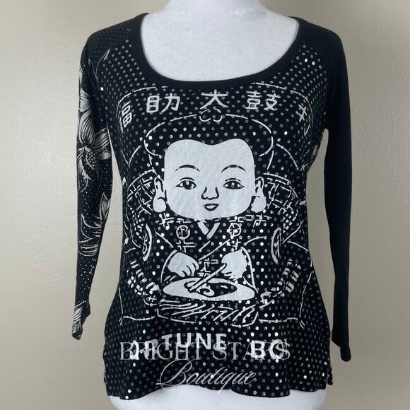 Extremely Rare Fortune Boy Top ASO Lorelai Gilmore Girls 3/4 Sleeve Y2K Graphic - Picture 5 of 8